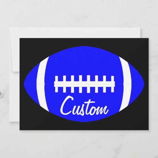 Custom Football Team Name Blue Football Stationary Mitteilungskarte (Vorderseite)