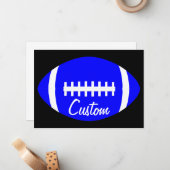 Custom Football Team Name Blue Football Stationary Mitteilungskarte (Vorderseite/Rückseite Beispiel)