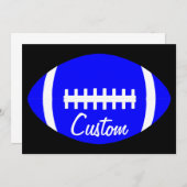 Custom Football Team Name Blue Football Stationary Mitteilungskarte (Vorne/Hinten)