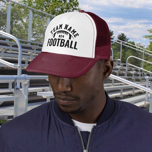 Custom Football Team Name Maroon Truckerkappe