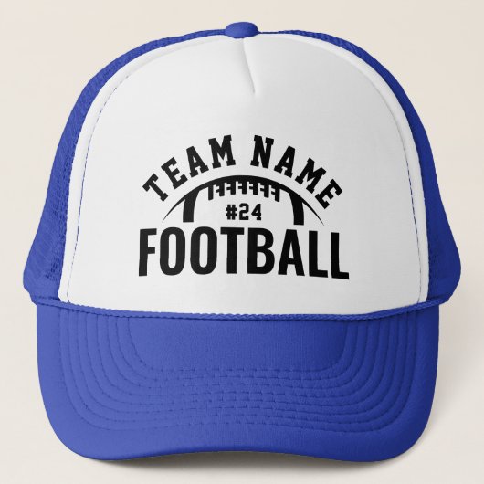 Custom Football Team Name Royal Blue Truckerkappe (Vorderseite)