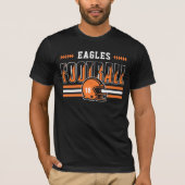 Custom Football Team Orange und Black Men's T-Shirt (Vorderseite)