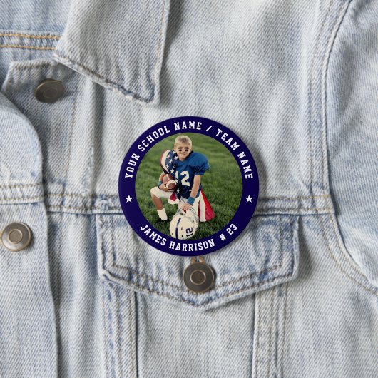 Custom Football Team Photo Button (Beispiel)