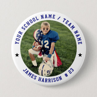 Custom Football Team Photo Button