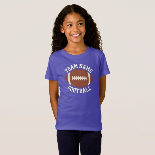 Custom Football Team, Player & Number Girls Sport T-Shirt (Vorne ganz)