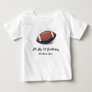 Custom Football Thema Erstes Jahr Geburtstag 1 Jah Baby T-shirt