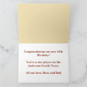 Custom Football Thema Geburtstagsparty Karte (Innenseite)