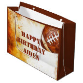 Custom Football Theme Party Große Geschenktüte (Vorderseite Schrägansicht)