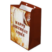 Custom Football Theme Party Mittlere Geschenktüte (Rückseite Schrägansicht)