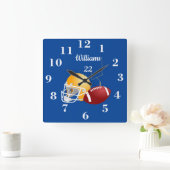 Custom Football Time Square Wall Clock Quadratische Wanduhr (Zuhause)