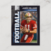 Custom Football Trading Card, Blue Power Player Telefonnummerkarte (Vorderseite)