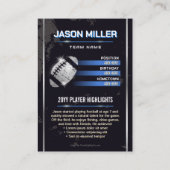 Custom Football Trading Card, Blue Power Player Telefonnummerkarte (Rückseite)