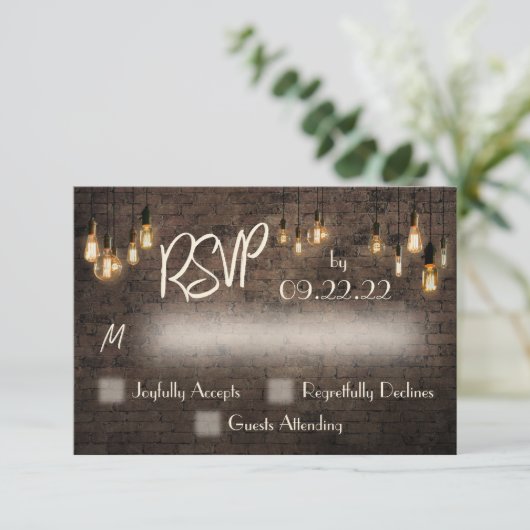 Custom for Allison and Gary, RSVP Karte (Stehend Vorderseite)