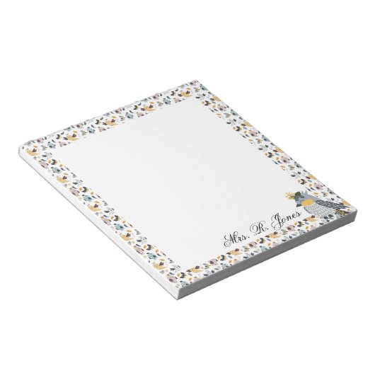 Custom For The Birds Notizblock (angewinkelt)