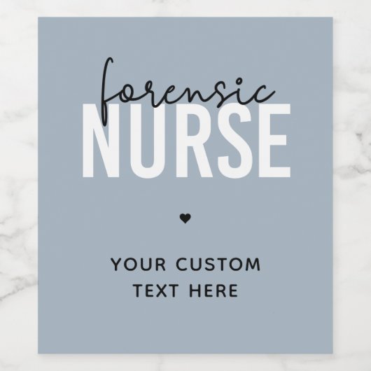 Custom Forensic Nurse | Geschenke für Kriminaltech Weinetikett (Einzelnes Label)