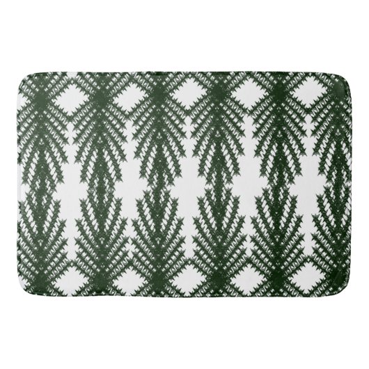 Custom Forest Green Pine Tree Abstract Pattern Badematte (Vorderseite)