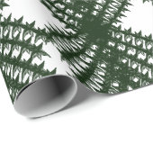 Custom Forest Green Pine Tree Abstract Pattern Geschenkpapier (Rolleneckpunkt)