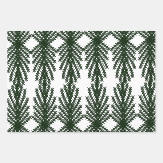 Custom Forest Green Pine Tree Abstract Pattern Geschenkpapier Set (Vorderseite)