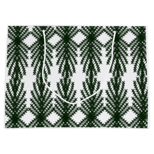Custom Forest Green Pine Tree Abstract Pattern Große Geschenktüte (Vorderseite)
