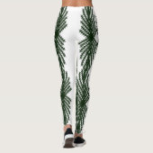 Custom Forest Green Pine Tree Abstract Pattern Leggings (Rückseite)
