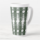 Custom Forest Green Pine Tree Abstract Pattern Milchtasse (Rechte Ecke)