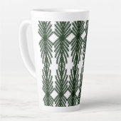 Custom Forest Green Pine Tree Abstract Pattern Milchtasse (Linke Ecke)