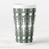 Custom Forest Green Pine Tree Abstract Pattern Milchtasse (Vorderseite)