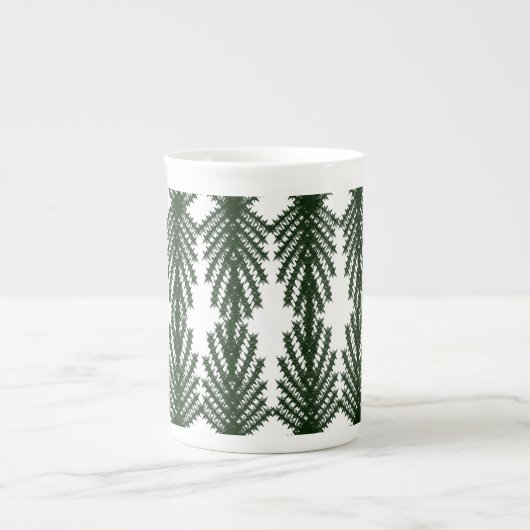 Custom Forest Green Pine Tree Abstract Pattern Porzellantasse (Vorderseite)