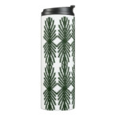 Custom Forest Green Pine Tree Abstract Pattern Thermosbecher (Nach links gedreht)
