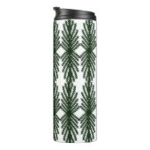 Custom Forest Green Pine Tree Abstract Pattern Thermosbecher (Nach rechts gedreht)