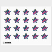 Custom Forest Green Pink Scales Star Stickers (Blatt)