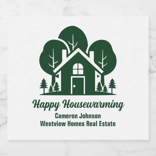 Custom Forest Real Anwesen Company Marketing Schaumweinetikett (Einzelnes Label)