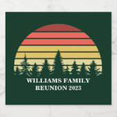 Custom Forest Sunset Family Wiedersehen Partys Schaumweinetikett (Einzelnes Label)