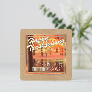 Custom Forest Watercolor Happy Thanksgiving Feiertagskarte