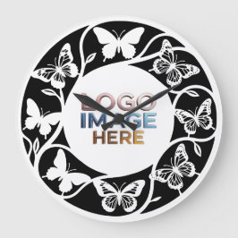 Custom Forest white Butterfly Wall Clock Runde Wanduhr