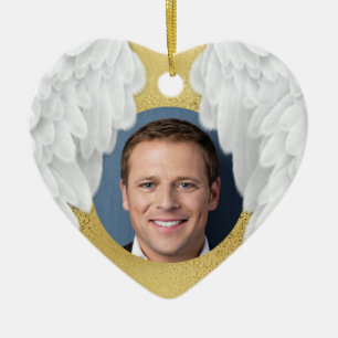 Custom Forever Angel Wings Foto Memorial Keramik Ornament