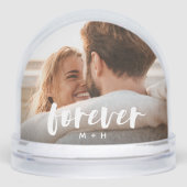 Custom Forever Foto Snow Globe mit Initialen Schneekugeln (Vorderseite)