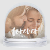 Custom Forever Foto Snow Globe mit Initialen Schneekugeln (Rückseite)
