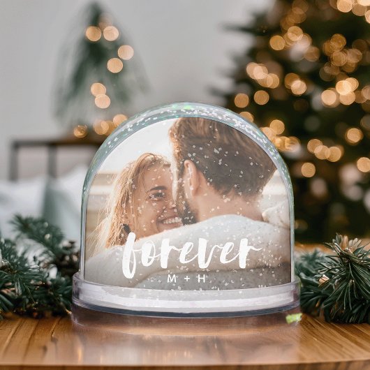 Custom Forever Foto Snow Globe mit Initialen Schneekugeln