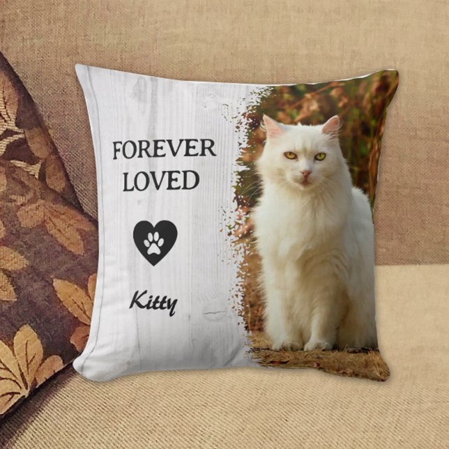 Custom Forever Love Cat Foto Throw Kissen (Von Creator hochgeladen)