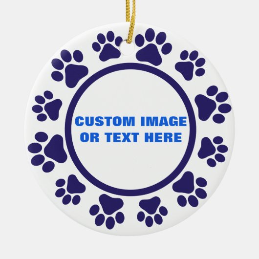 Custom Forever Loved Paw Print Ornament (Vorne)