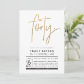 CUSTOM FORTY - Moderne Geburtstagsparty von Tracy Einladung (Stehend Vorderseite)