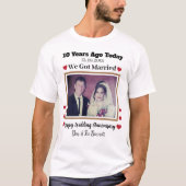 Custom Foto 10. Jahr Hochzeit Jubiläum Paar T-Shirt (Vorderseite)