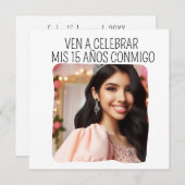 Custom Foto 15. Geburtstag Mis Quince Quinceañera Einladung (Vorne/Hinten)