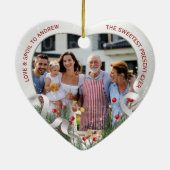 Custom Foto 1 Weihnachten Neue Großeltern Silver Keramik Ornament (Hinten)