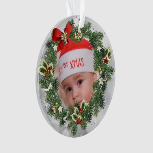 Custom Foto 1. Weihnachten Ornament (Vorderseite)