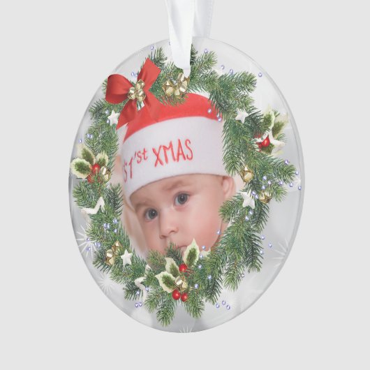Custom Foto 1. Weihnachten Ornament (Vorderseite)