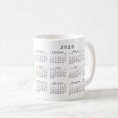 Custom Foto 2025 Kalender Kaffee Tasse (VorderseiteRechts)