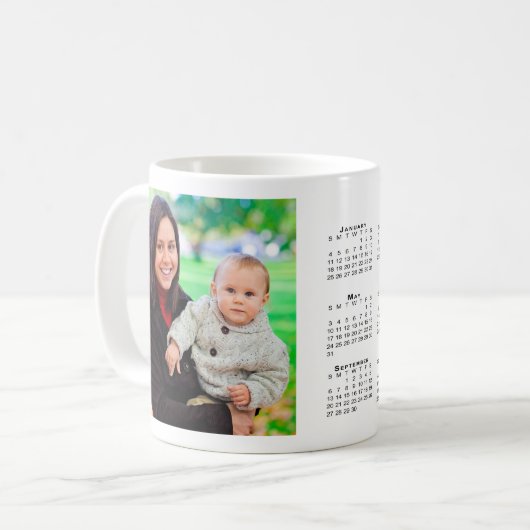Custom Foto 2026 Kalender Kaffee Tasse (Vorderseite Links)