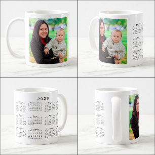 Custom Foto 2026 Kalender Kaffee Tasse